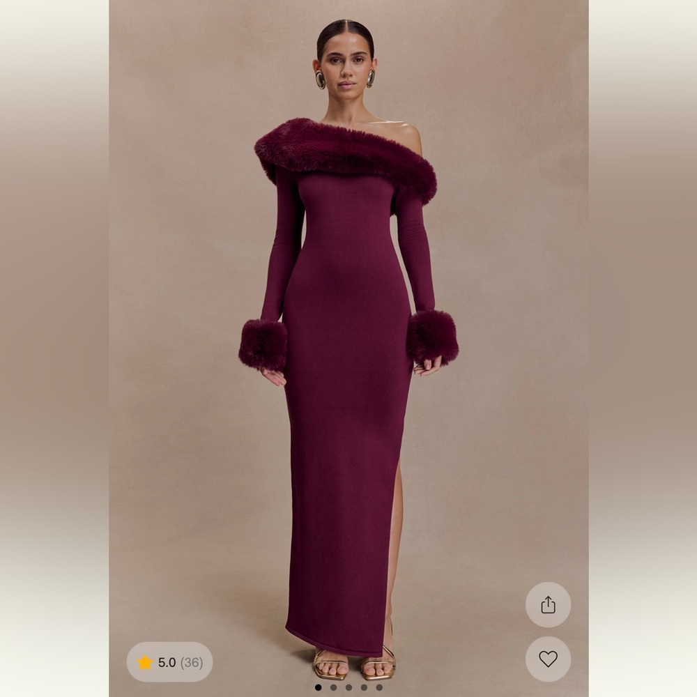 Meshki Karleigh Faux Fur Knit Maxi Dress